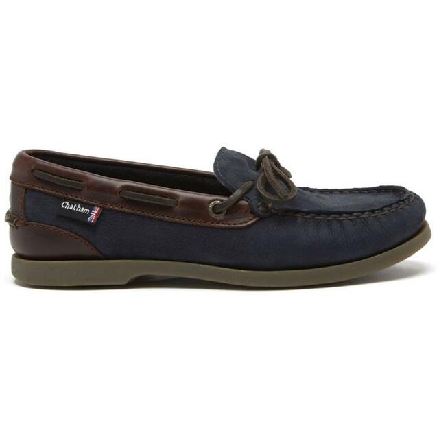 Chatham Olivia Navy Seahorse Leather Deck Shoe.