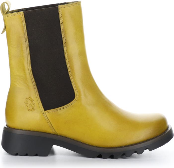 Fly London Rein Rug Mustard Long Chelsea boot. Only 5 and 6 left.