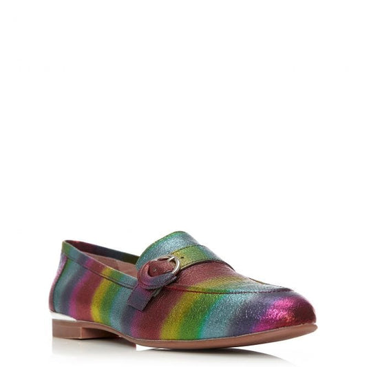 Moda in Pelle Fina Rainbow Metallic Leather Loafer, only sizes 5 and 6 left.