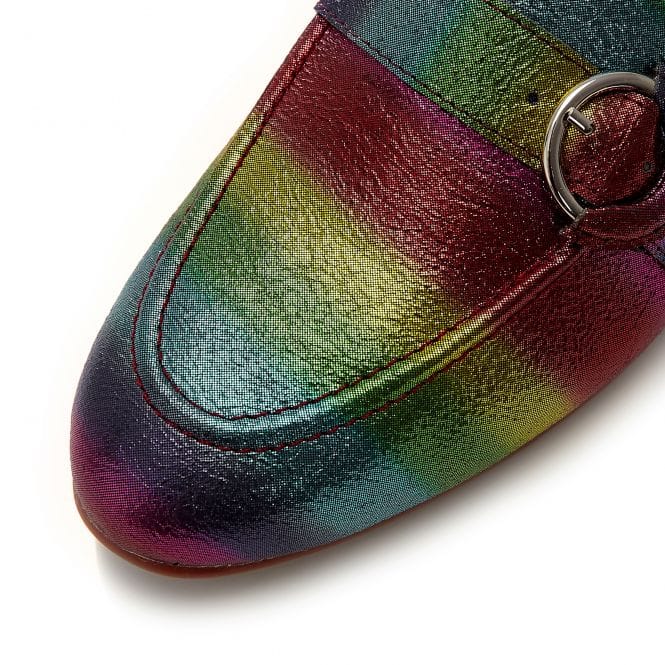 Moda in Pelle Fina Rainbow Metallic Leather Loafer, only sizes 5 and 6 left.