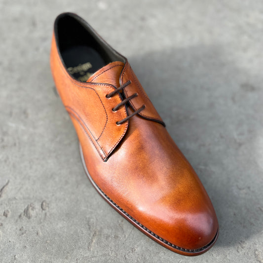 Loake Design "Atherton" Tan Plain Derby Shoe