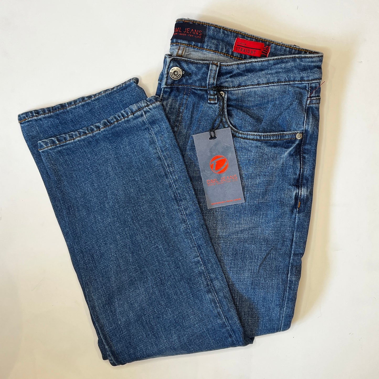 DML "Alaska" Straight Jeans in Mid Blue