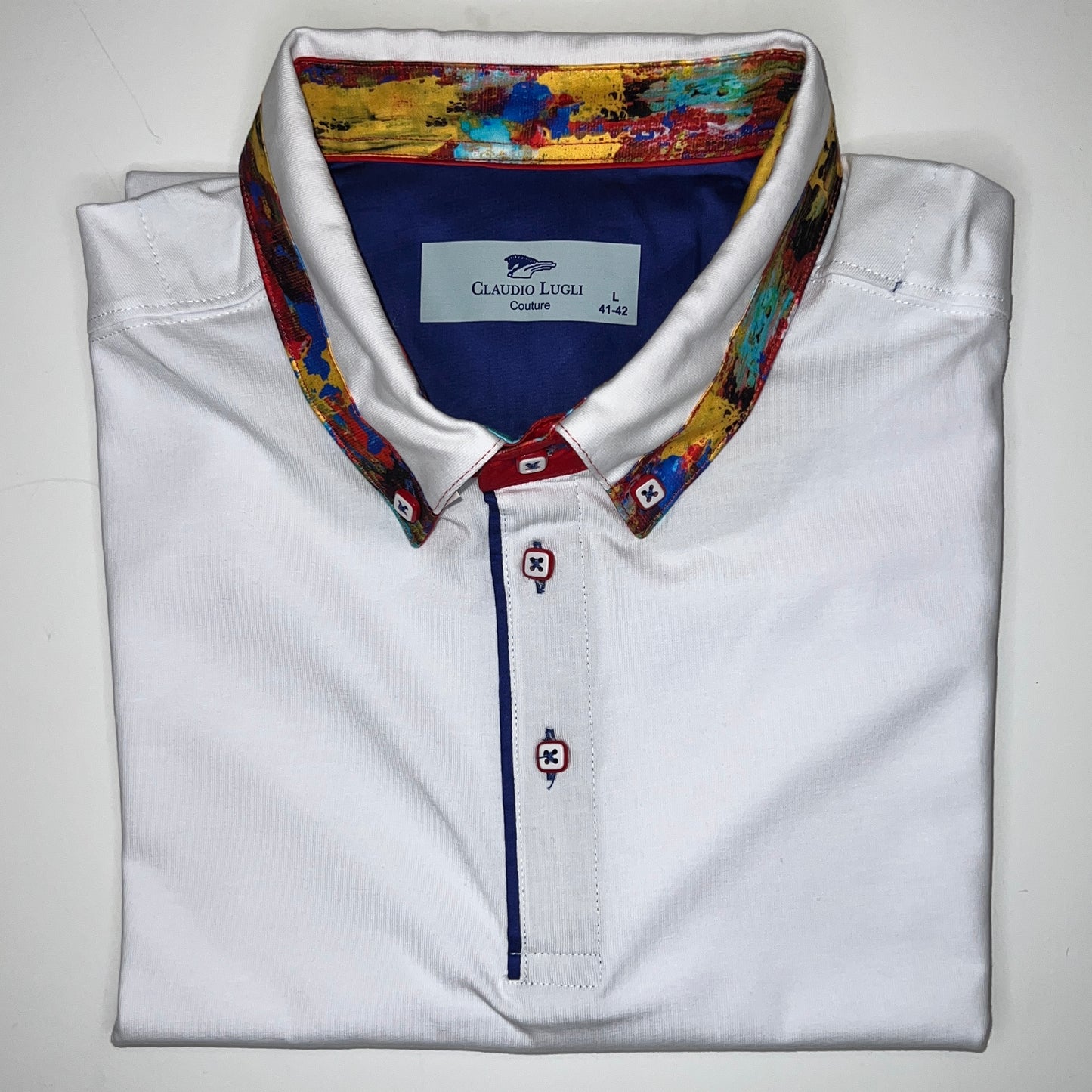 Men's White Splash Trim Polo Shirt – Prégo