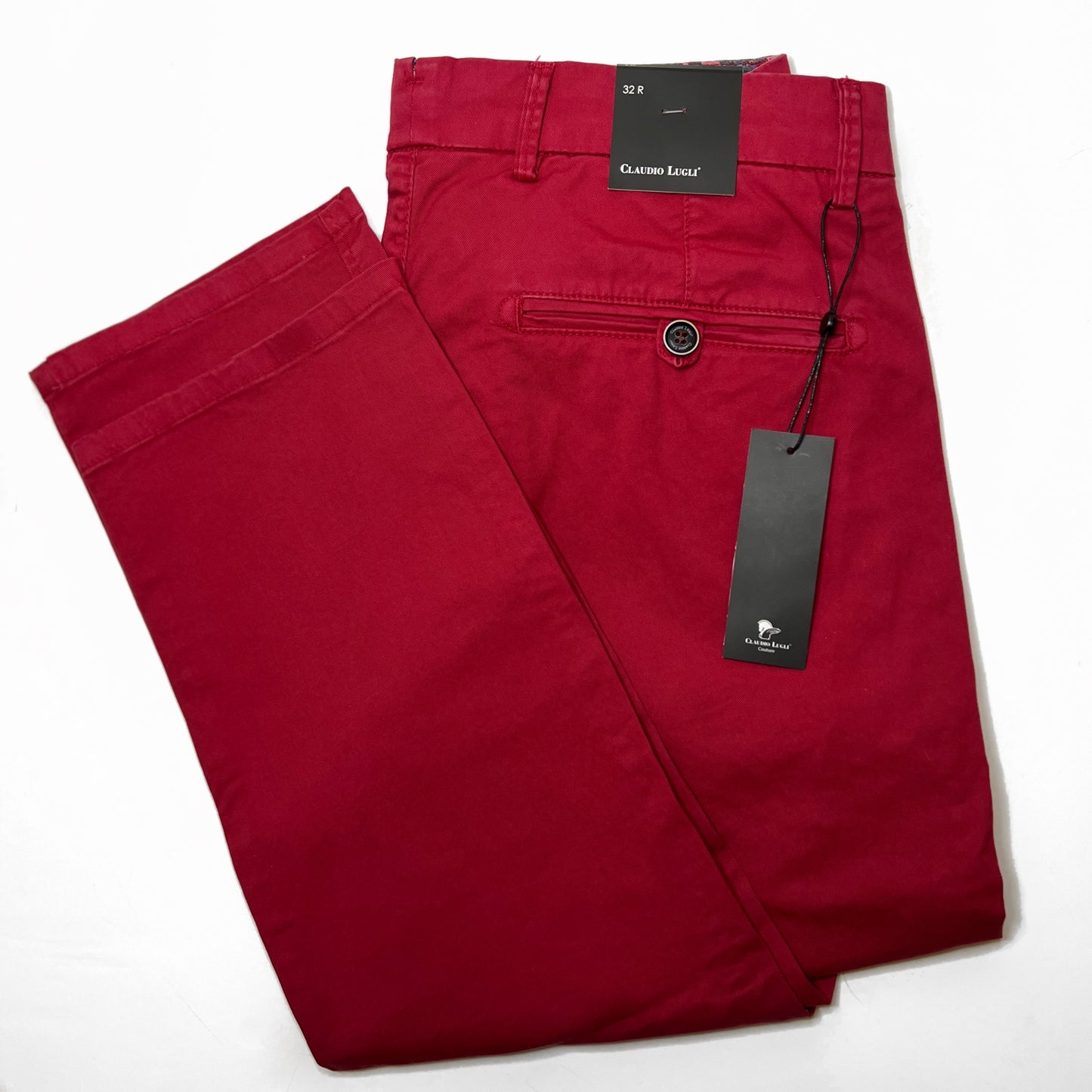 Claudio Lugli Men's Red Cotton Chino - CL5020