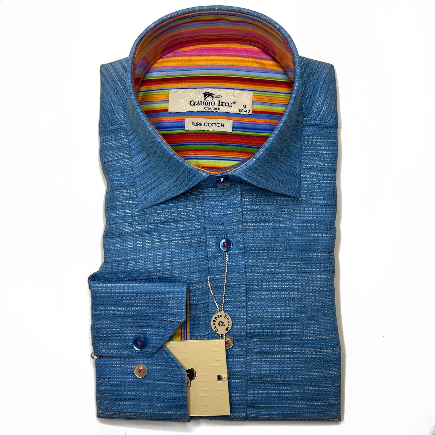 Claudio Lugli Men's Blue Texture Shirt - CP6864