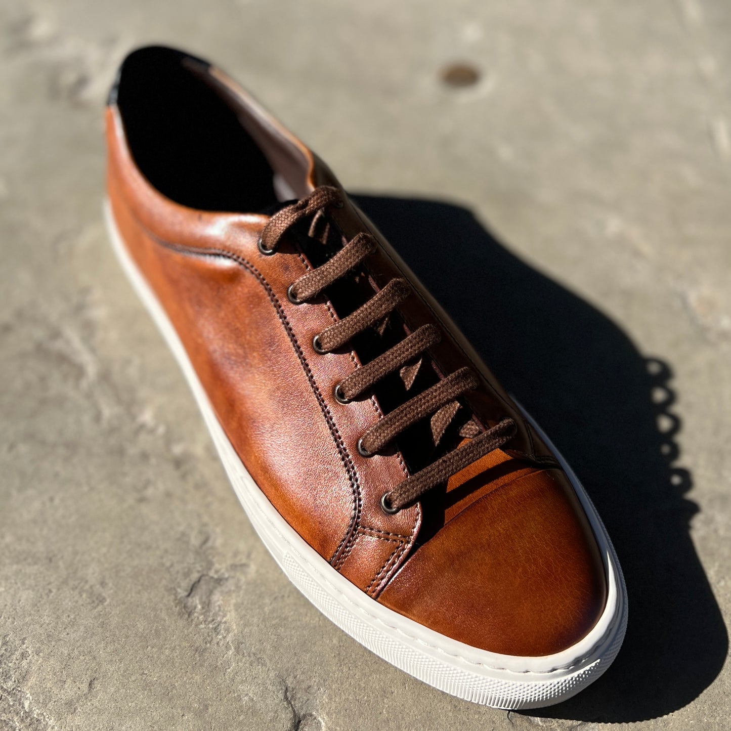 "Dash" Leather Sneaker Chestnut