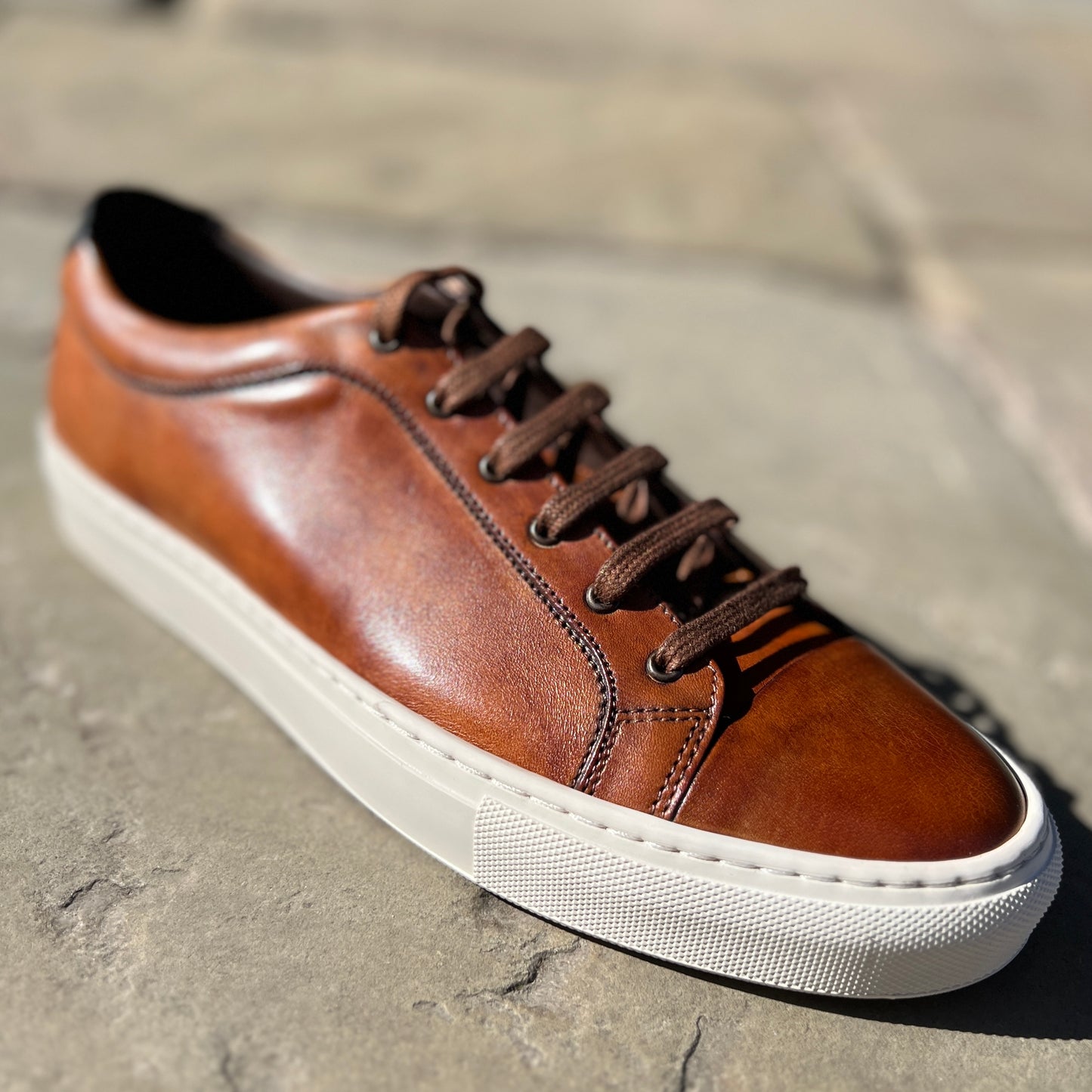 "Dash" Leather Sneaker Chestnut