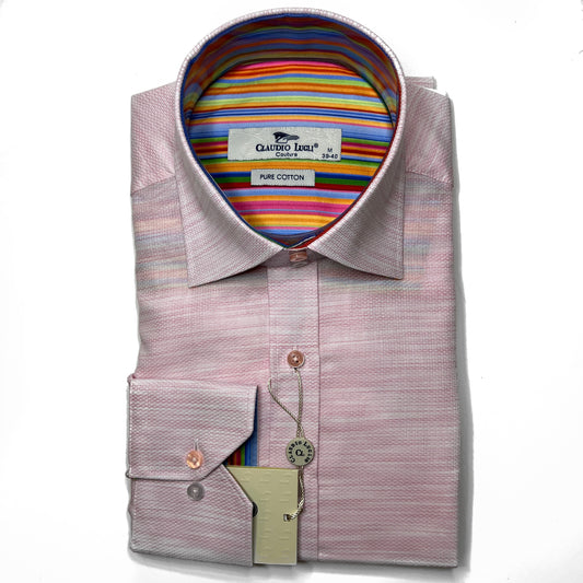 Claudio Lugli Men's Pink Texture Shirt - CP6864