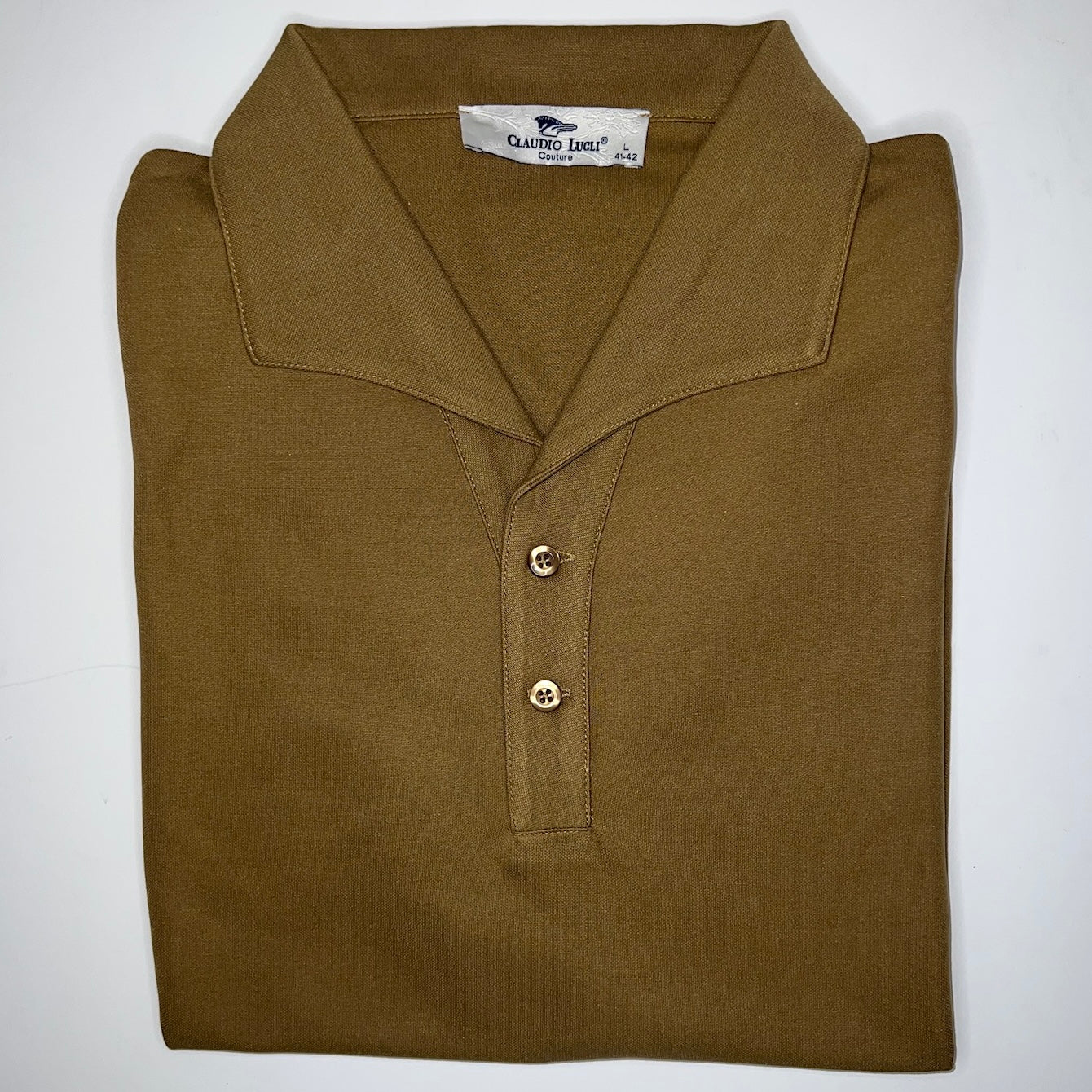 Claudio Lugli Mens Camel Cupro Polo Shirt - CL7092