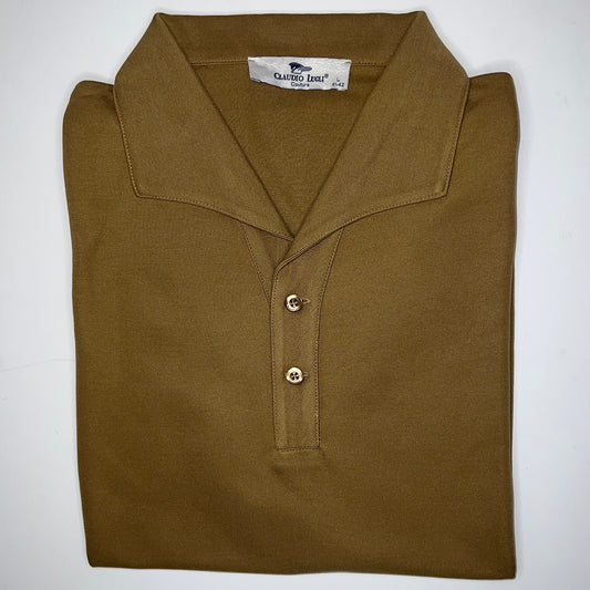 Claudio Lugli Mens Camel Cupro Polo Shirt - CL7092