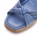 Moda in Pelle Lucena Mid Blue Heeled sandal, only size 5 left.
