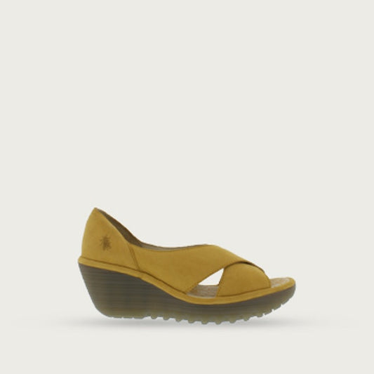 Fly London cupido bumble bee open toe wedge sandal, only size 8 left.