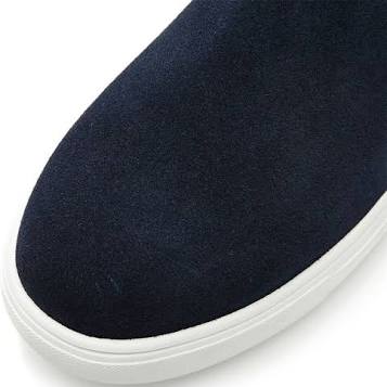 Moda In Pelle Avah Navy Suede Pull on Wedge Trainer, only size 8 left.